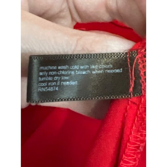 The Limited XS Womens Red Button-Up Blouse Roll-Tab Sleeves - Picture 4 of 6